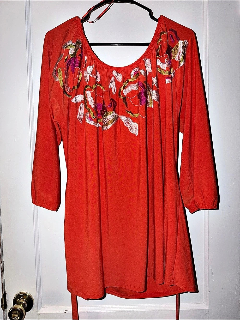 Natori Floral Mini Dress in Red Like New